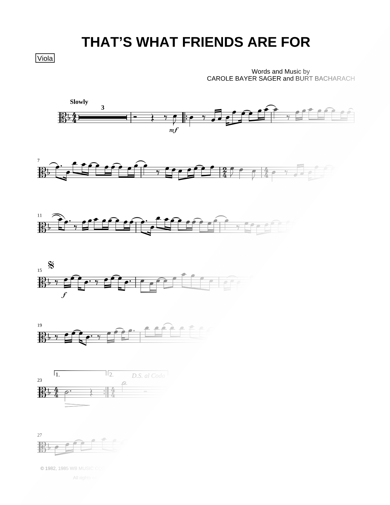 Collection: That's What Friends Are For - Viola & Piano