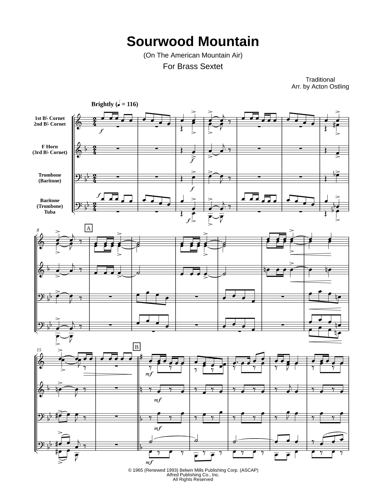 Sourwood Mountain - Brass Sextet