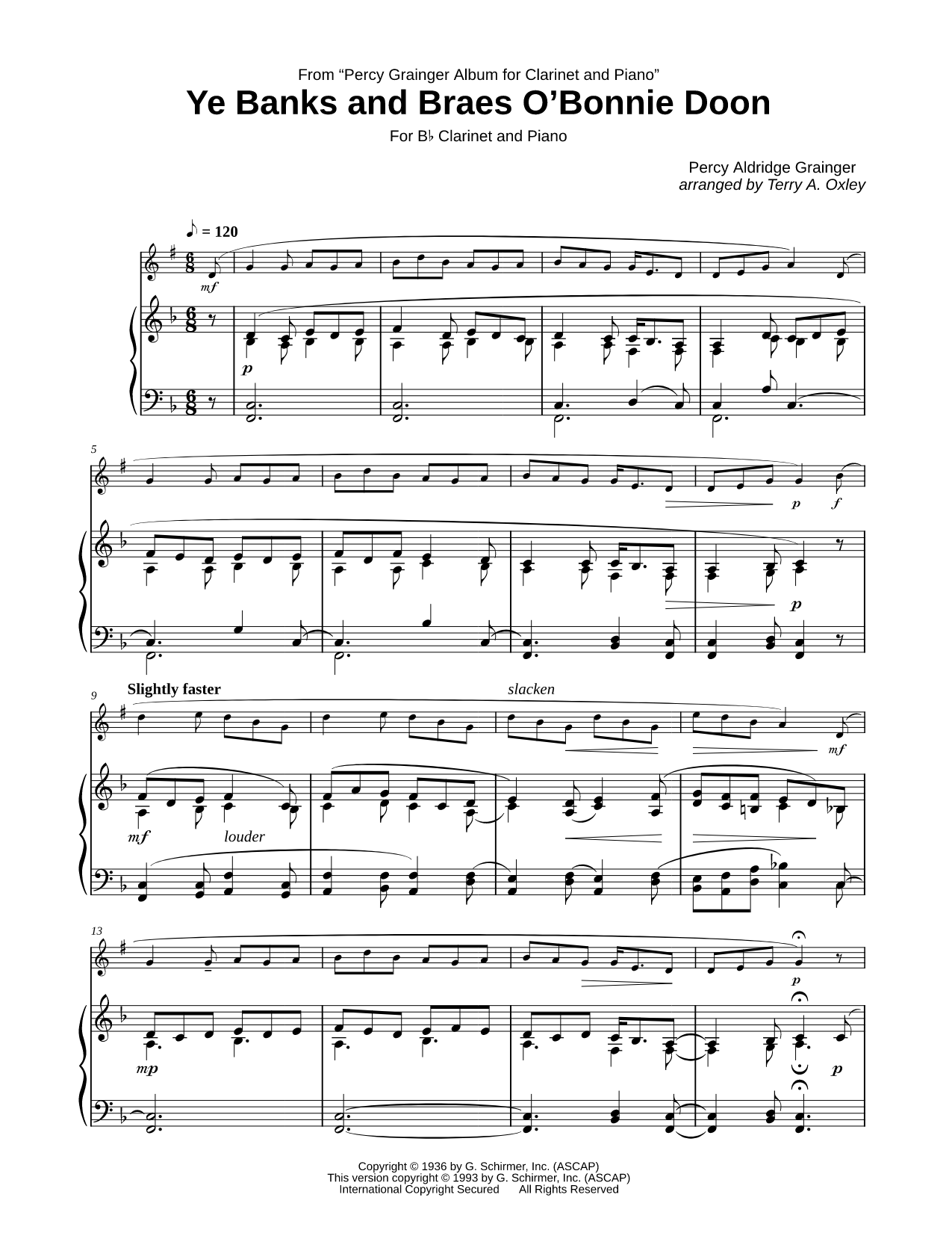 Ye Banks and Braes O'Bonnie Doon - Clarinet & Piano