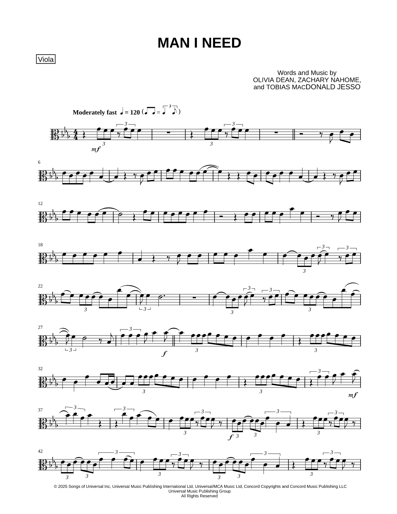 Man I Need - Viola & Piano