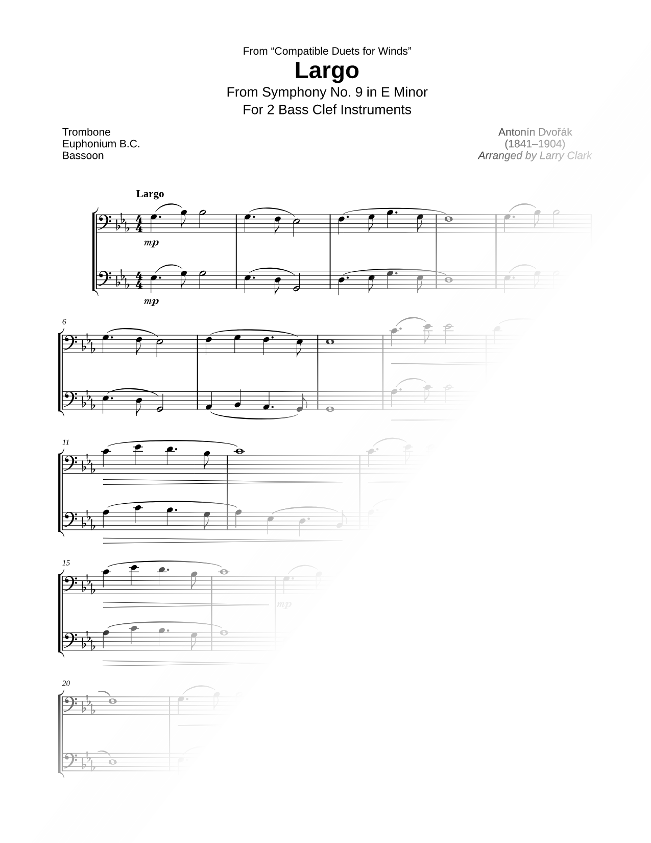 Compatible Duets for Winds - Bass Clef