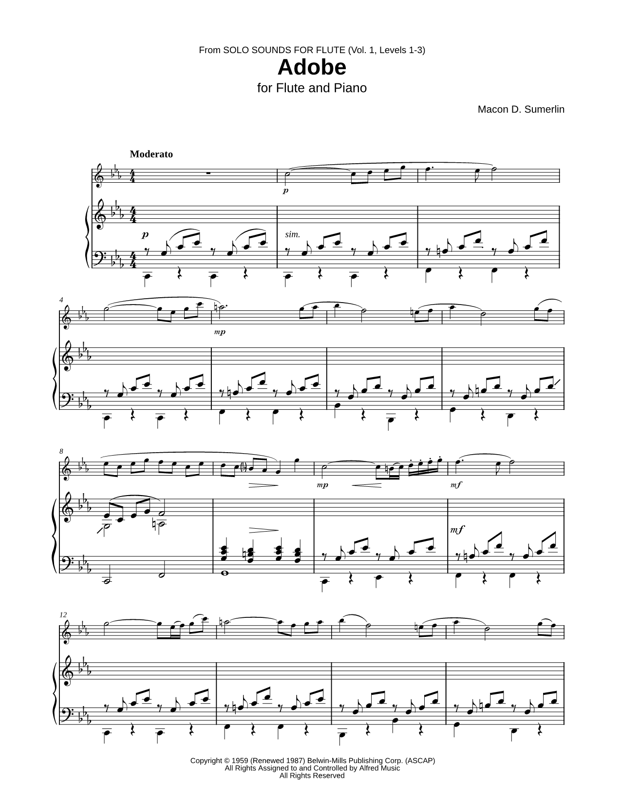 Solo Sounds for Flute, Volume 1 - Flute & Piano