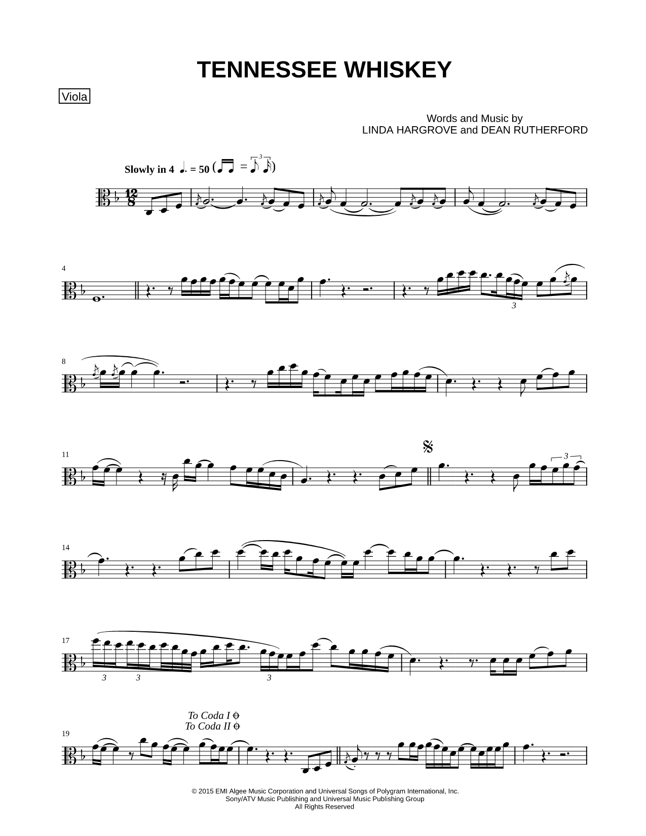 Tennessee Whiskey - Viola & Piano