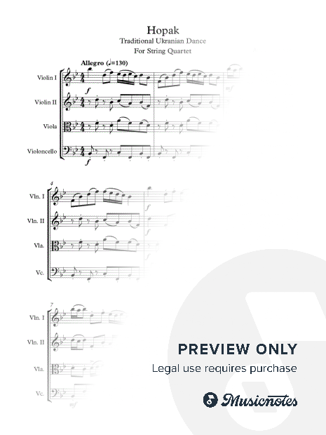 Hopak for String Quartet