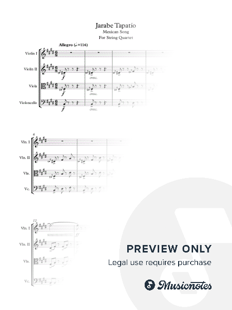 Jarabe Tapatío for String Quartet