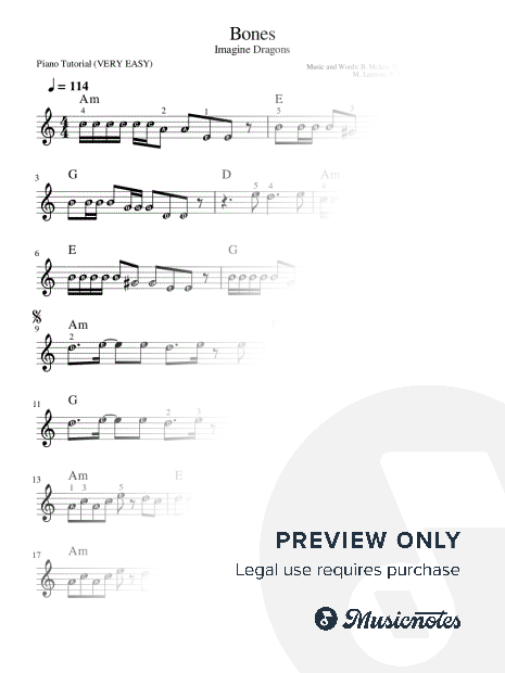 Bones (Imagine Dragons) [very easy]