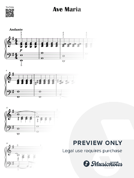 Ave Maria I Caccini [Medium Church Organ without Pedals]