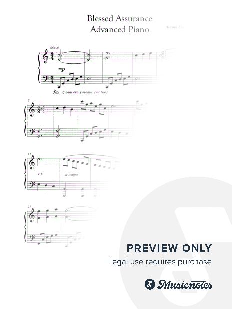 "Blessed Assurance" (Advanced Piano)