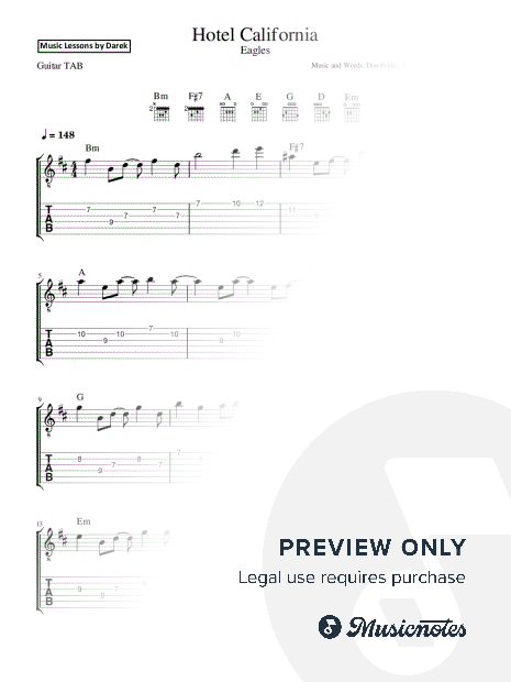 Hotel California (The Eagles) [Guitar TAB]