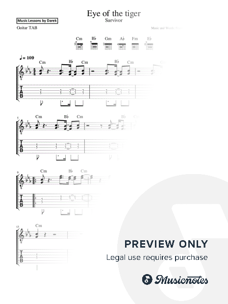 Eye of the Tiger (Survivor) [Guitar Tab]