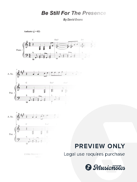 Be Still, for the Presence of the Lord (Alto Saxophone and Piano)