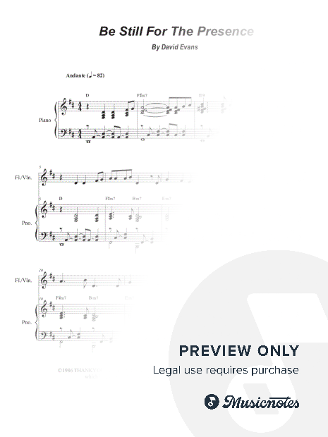 Be Still, for the Presence of the Lord (Flute or Violin solo and Piano)