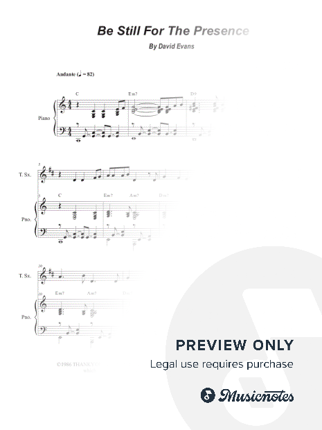 Be Still, for the Presence of the Lord (Tenor Saxophone and Piano)