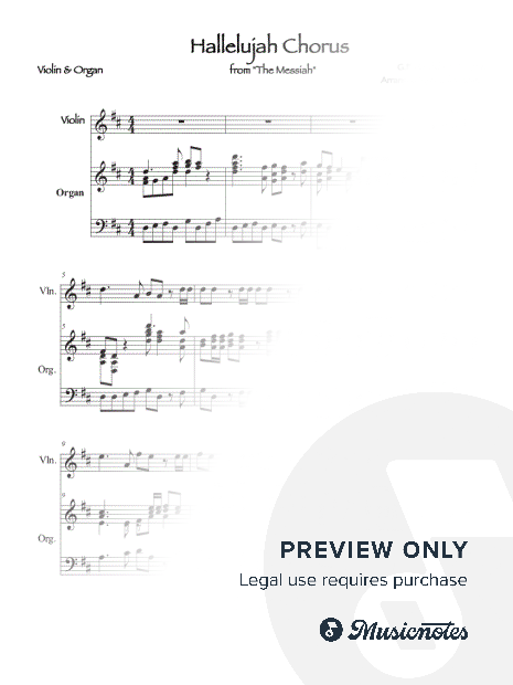 Hallelujah Chorus from "The Messiah" for Violin & Organ or Piano