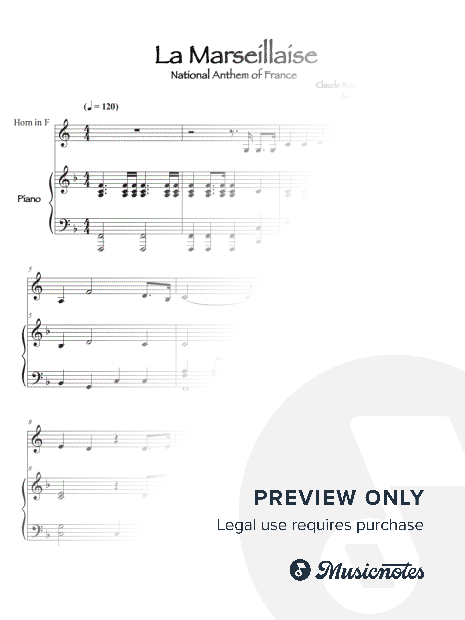 French National Anthem (La Marseillaise) French Horn & Piano