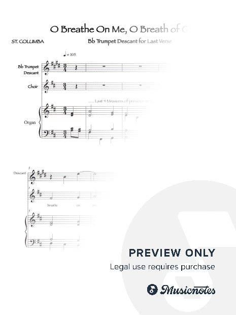 O Breathe On Me, O Breath of God (St. Columba) Trumpet Descant with Organ