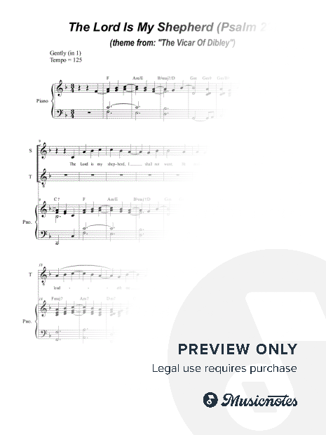 The Lord Is My Shepherd (Psalm 23) (Duet for Soprano and Tenor solo)