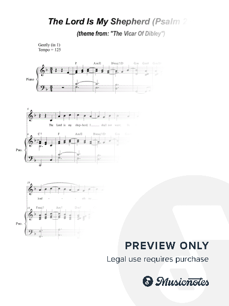 The Lord Is My Shepherd (Psalm 23) (Medium/High Vocal solo)