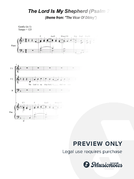 The Lord Is My Shepherd (Psalm 23) (Vocal Trio - (TTB)