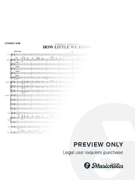 (How Little We Know) How Little It Matters - Score Only