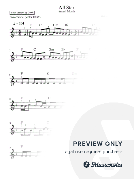 All Star (Smash Mouth) [very easy]