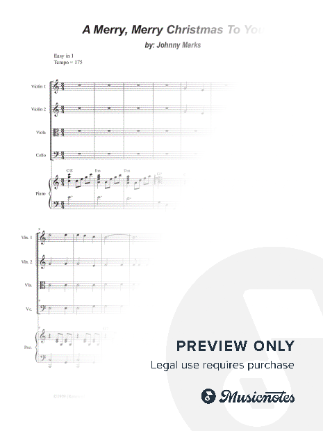 A Merry, Merry Christmas To You (String Quartet and Piano)