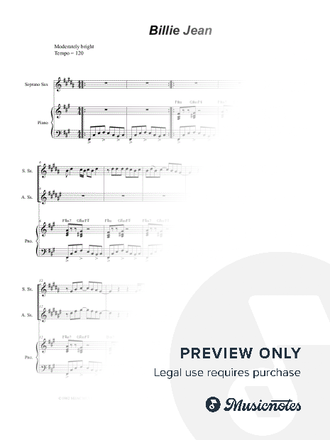 Billie Jean (Duet for Soprano and Alto Saxophone)