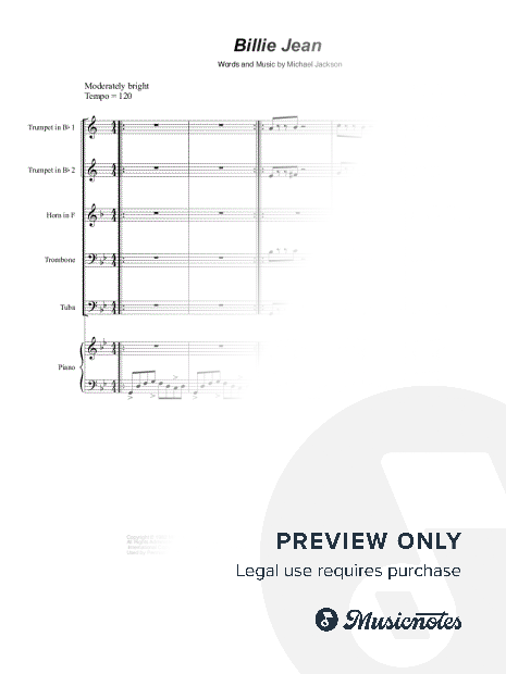 Billie Jean (Brass Quintet and Piano)