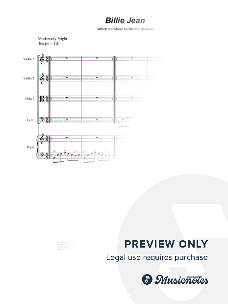 Billie Jean (String Quintet and Piano)