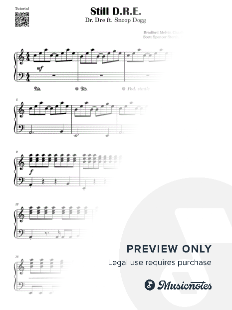 Still D.R.E. I Dr. Dre featuring Snoop Dogg I Easy Piano Tutorial Sheet Music
