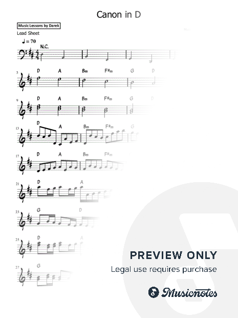 Canon in D (Johann Pachelbel) [Lead Sheet]