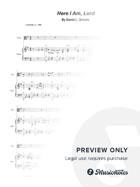 Here I Am, Lord (Viola solo and Piano)