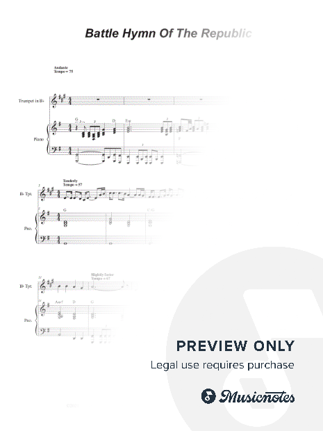 The Battle Hymn of the Republic (Bb-Trumpet solo and Piano)