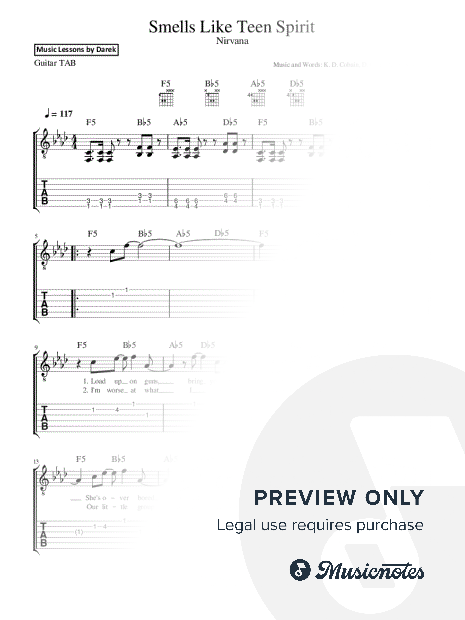 Smells Like Teen Spirit (Nirvana) [Guitar Tab]