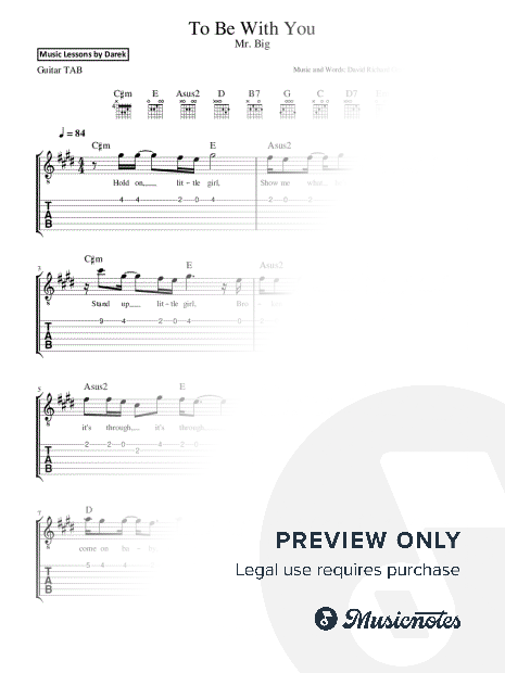 To Be With You (Mr. Big) [Guitar Tab]
