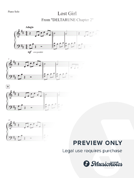 Lost Girl (From "DELTARUNE Chapter 2") - Piano Solo