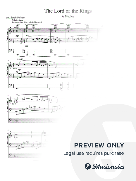 Lord of the Rings Medley for Organ