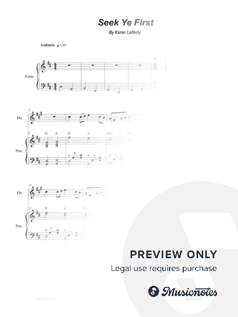 Seek Ye First (French Horn solo and Piano)