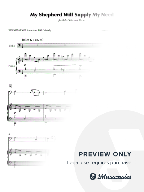 My Shepherd Will Supply My Need (Cello Solo)