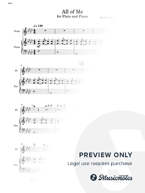 All of Me - Flute and Piano (Full Score and Parts)