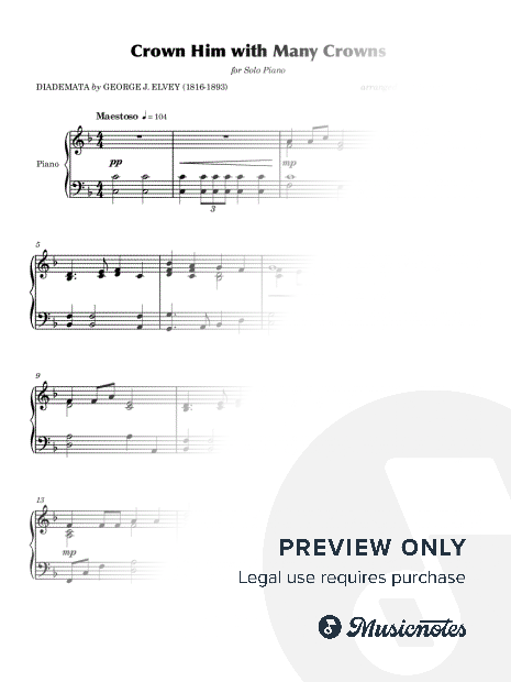 Crown Him with Many Crowns (Solo Piano)