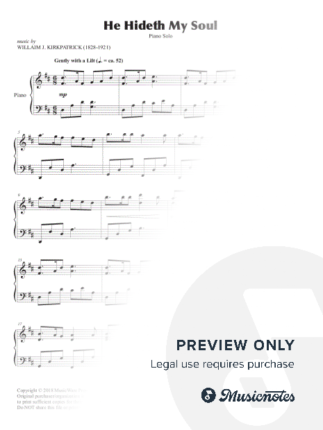 He Hideth My Soul (Solo Piano)