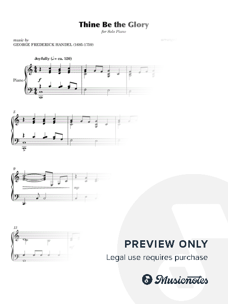 Thine Be the Glory (Solo Piano)