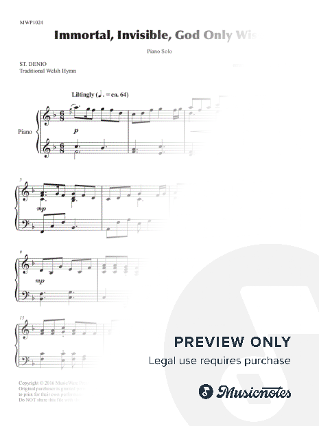 Immortal, Invisible, God Only Wise (Solo Piano)