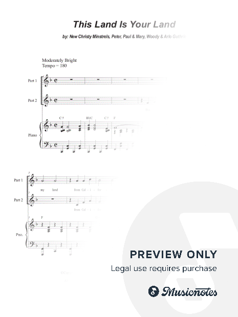 This Land Is Your Land (2-part choir)