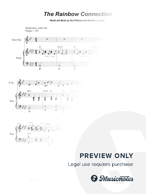The Rainbow Connection (Tenor Saxophone and Piano)