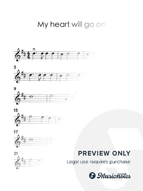 My Heart Will Go On Easy violin Sheet music