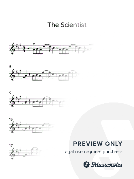 The Scientist easy violin sheet music