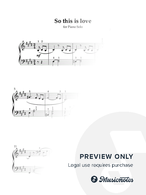 So This Is Love - Piano Solo