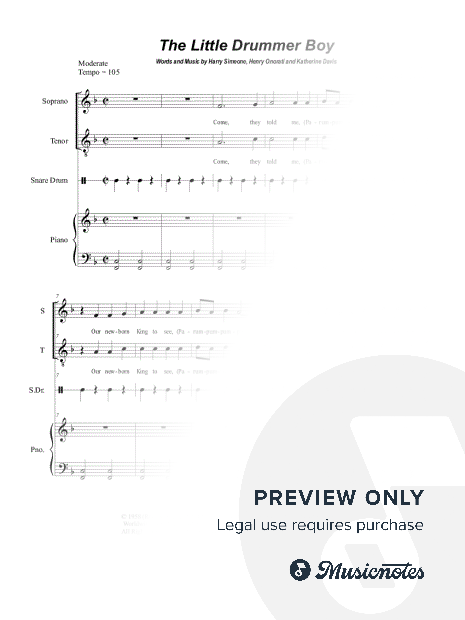 The Little Drummer Boy (2-part choir - (Soprano and Tenor)